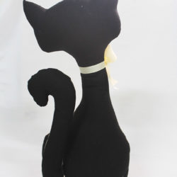 Gato de tela colección arlequín plateado