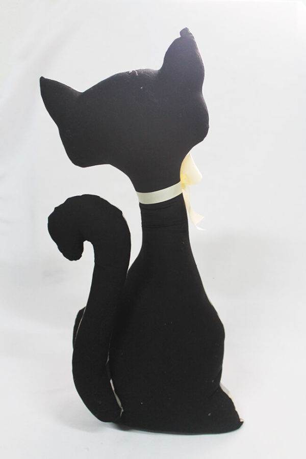 Gato de tela colección arlequín plateado