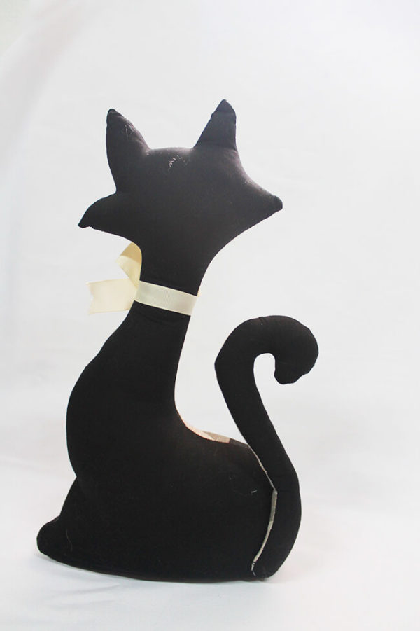 Gato de tela colección arlequín plateado